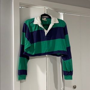 UO vintage cropped long sleeve polo